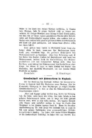 Genossenschaft und Bodenreform in England