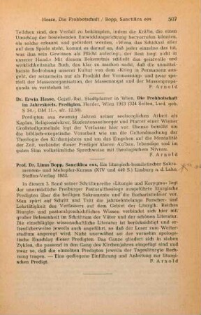 507 [Rezension] Bopp, Linus, Sanctifica eos