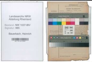 Entnazifizierung Heinrich Bauerbach , geb. 25.09.1884 (Postinspektor)