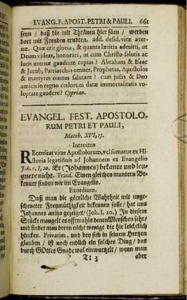 Evangel. Fest. Apostolorum Petri Et Pauli