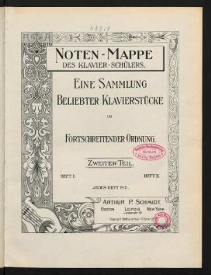 T. 2, H. 1: Noten-Mappe des Klavier-Schülers
