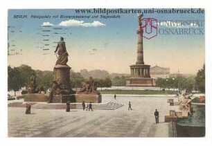 Berlin Königsplatz mit Bismarckdenkmal und Siegessäule