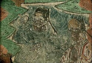 Höllenszenen zu Füßen eines Bodhisattva
