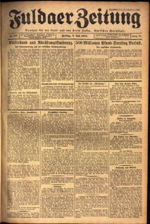 Ausgabe vom Freitag, den 09. Juli 1926.