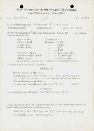 Klaiss, Johannes