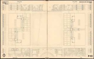 Siedlungsplan mit Schulhausgruppe Schinkelwettbewerb 1931: Lageplan mit Erdgeschossgrundriss der Schulgruppe 1:500