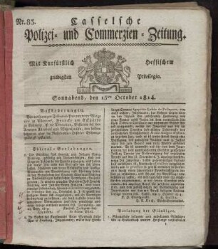 Nr. 83, Sonnabend den 15ten October. 1814