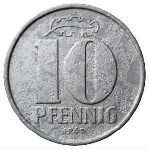 Fundmünze, 10 Pfennig, 1965