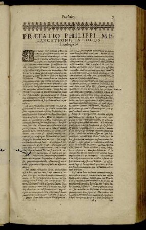 Præfatio Philippi Melanchthonis In Locos Theologicos.