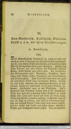 VI. Vom Rindfleisch, Kalbfleisch, Schöpfenfleisch u.s.w. mit ihren Veränderungen