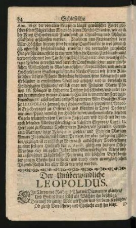 Der Unüberwindliche Leopoldus.