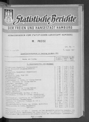 Einzelhandelspreise in Hamburg im März 1961 : Lfd. Nr. 11