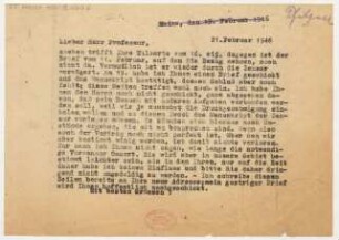 Brief an Hans Pfitzner : 21.02.1946