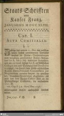 Januarius MDCCXLVII