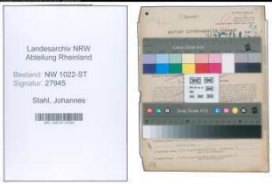 Entnazifizierung Johannes Stahl , geb. 06.03.1920 (Postbeamter)