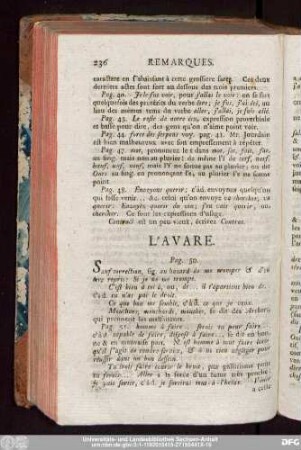 L'Avare.