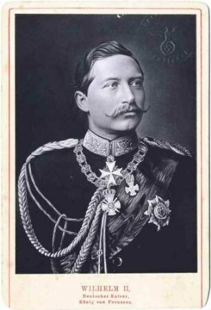 Kaiser Wilhelm II., König von Preußen, in Uniform mit Orden u. a. pour le mérite, Brustbild