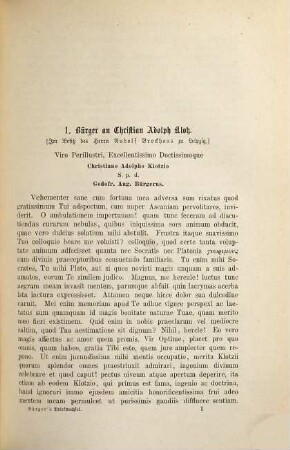 Briefe von und an Gottfried August Bürger : ein Beitrag zur Literaturgeschichte seiner Zeit ; aus dem Nachlaß Bürgers und anderen, meist handschriftlichen Quellen, 1. Briefe von 1767 - 1776