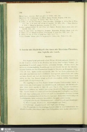 II. Gesteine mit Alkalifeldspath ohne Quarz oder Kieselsäure-Überschuss, ohne Nephelin oder Leucit