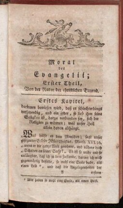 Moral des Evangelii; Erster Theil, Von der Natur der christlichen Tugend.
