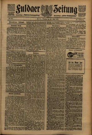 Zweite Ausgabe vom Montag, den 25. Mai 1908.
