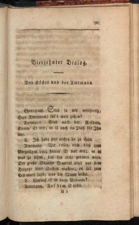 Vierzehnter Dialog. Der Küster und der Amtmann.