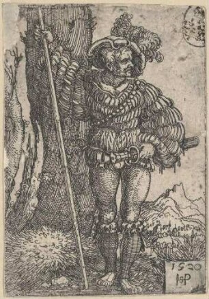 Fußsoldat vor einem Baum stehend