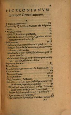 Ciceronianum lexicon Graecolatinum : id est, Lexicon ex variis Graecorum scriptorum locis a Cicerone interpretatis