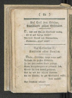 Auf Catharina II, Kaiserin aller Reusen.
