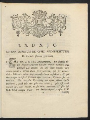 Ad Cap. Quartum De Offic. Archipresbyteri