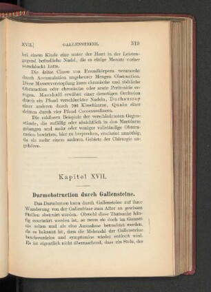 Kapitel XVII. Darmobstruction durch Gallensteine.