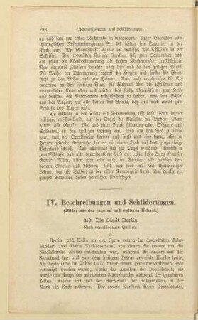IV. Beschreibungen und Schilderungen