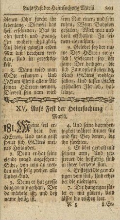 XV. Aufs Fest der Heimsuchung Mariä