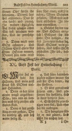 XV. Aufs Fest der Heimsuchung Mariä