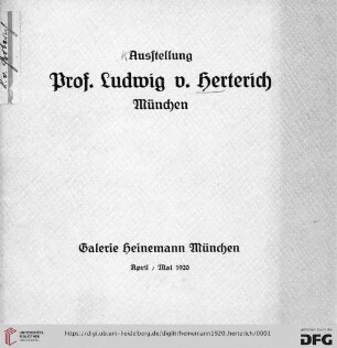 Ausstellung Prof. Ludwig v. Herterich, München : April/Mai 1920