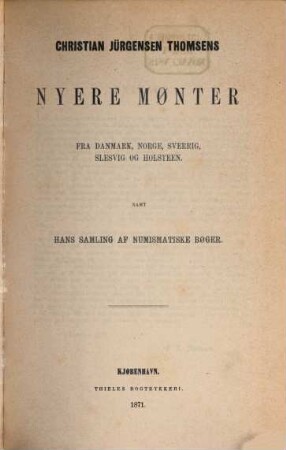 Catalogue de la collection de monnaies de feu Christian Jürgensen Thomsen, III,1