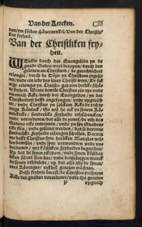 Van der Christliken fryheit.