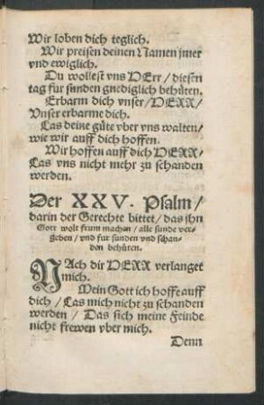 Der XXV. Psalm ...