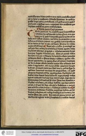 Tertia pars. Capitulum primum.
