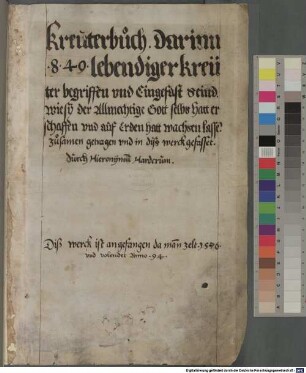 Herbarium vivum - BSB Cod.icon. 3