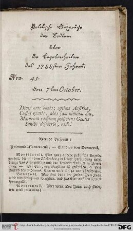 Nro. 41. Den 7ten October