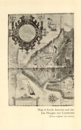 Map of South America and Antilles (showing Strait of Magellan). Jan Huygen van Linschoten (Amstelredam, M.D.XCVI)