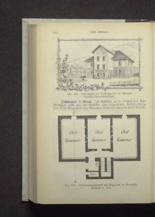 Fig. 138. Souterrainmauerwerk des Magazins im Grundriß. Maßstab 1:200.