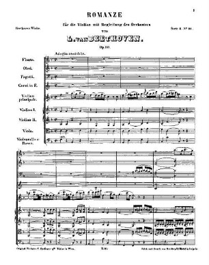 Beethoven's Werke, 31 = Serie 4: Für Violine und Orchester. Romanze : op. 50