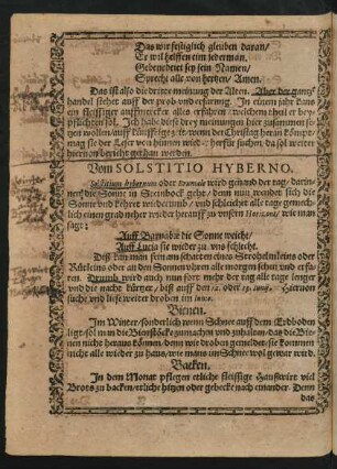 Vom Solstitio Hyberno.