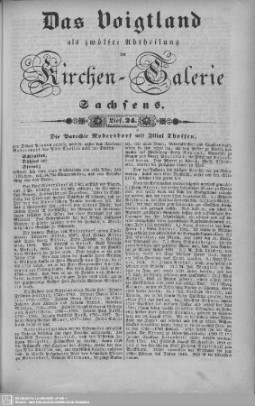 Die Parchonie Rodersdorf mit Filial Thossen, Parochie Posseck, Schönberg : 24. Lieferung