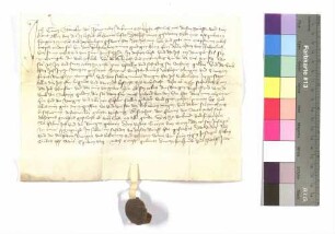 St. Egidien; Cuntz Stemler, der Zimmermann begibt sich in den Schutz Albrecht's von Hohenlohe; Siegel: Seitz von Orn.