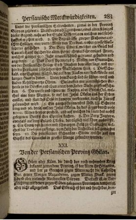 XXI. Von der Persianischen Provintz Ghilon. - XXX. Von der Cüste Coromandel.
