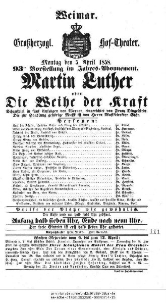 Martin Luther oder Die Weihe der Kraft