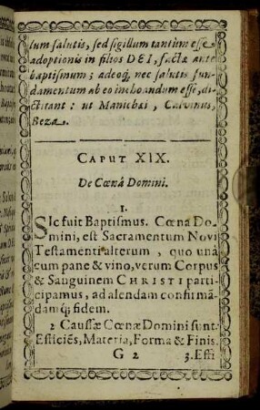 Caput XIX. De Cœna Domini.